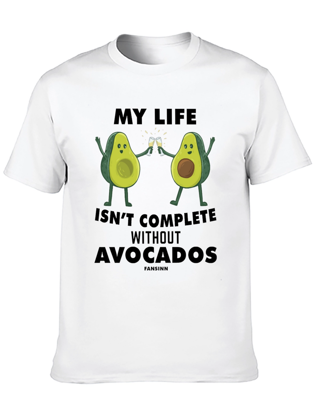 Avocado Life Mens Graphic T-Shirt - Black Cotton Tee