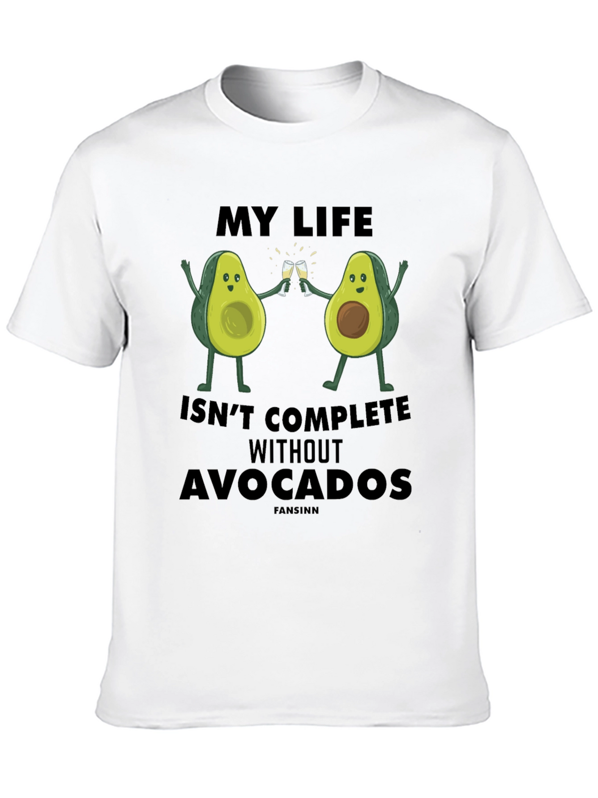 Avocado Life Mens Graphic T-Shirt - Black Cotton Tee
