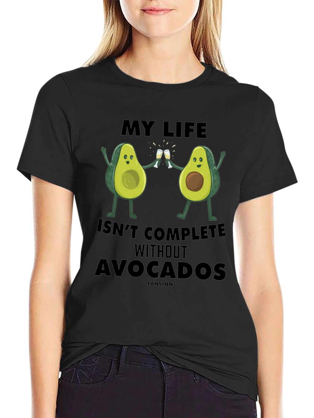 Avocado Life Mens Graphic T-Shirt - Black Cotton Tee