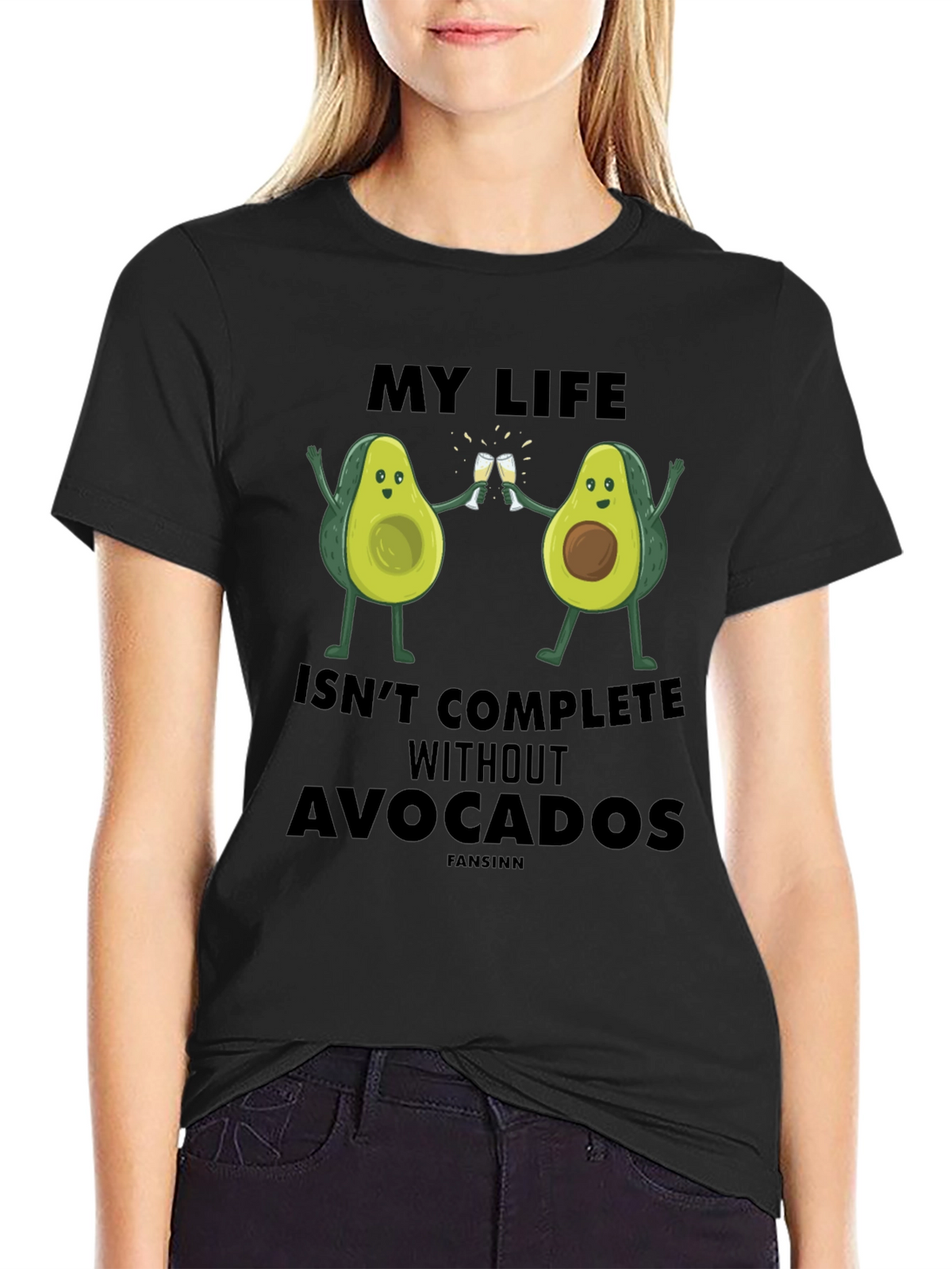 Avocado Life Mens Graphic T-Shirt - Black Cotton Tee