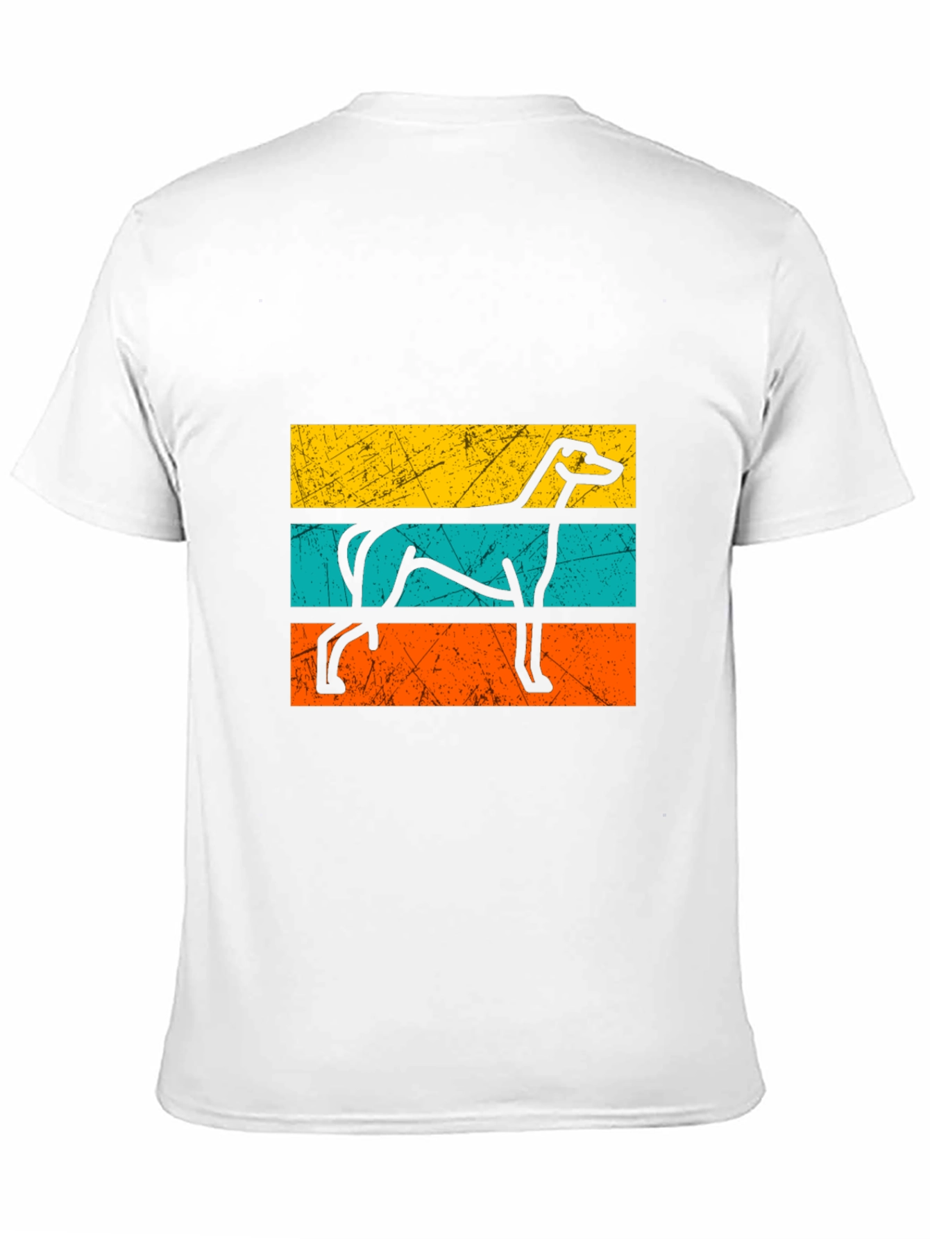 Retro Greyhound Dog Graphic Tee - Black