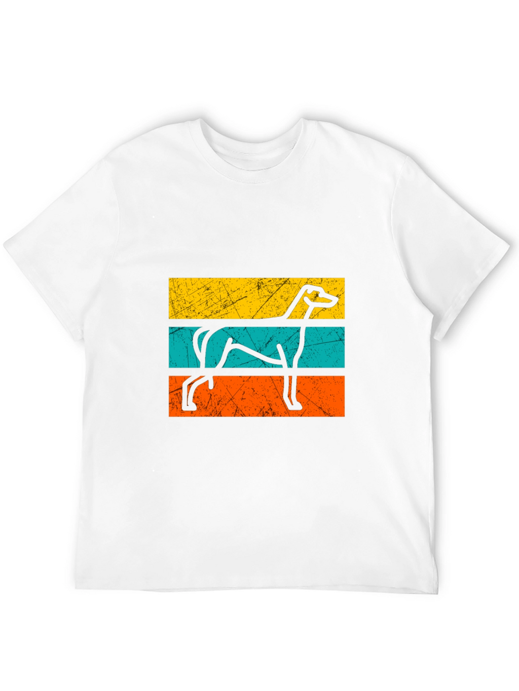 Retro Greyhound Dog Graphic Tee - Black