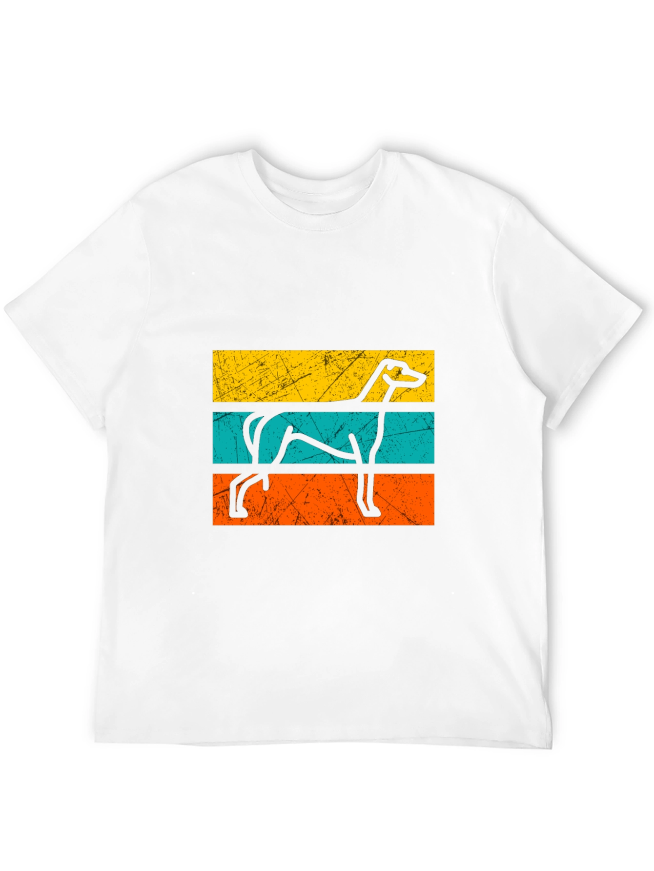 Retro Greyhound Dog Graphic Tee - Black