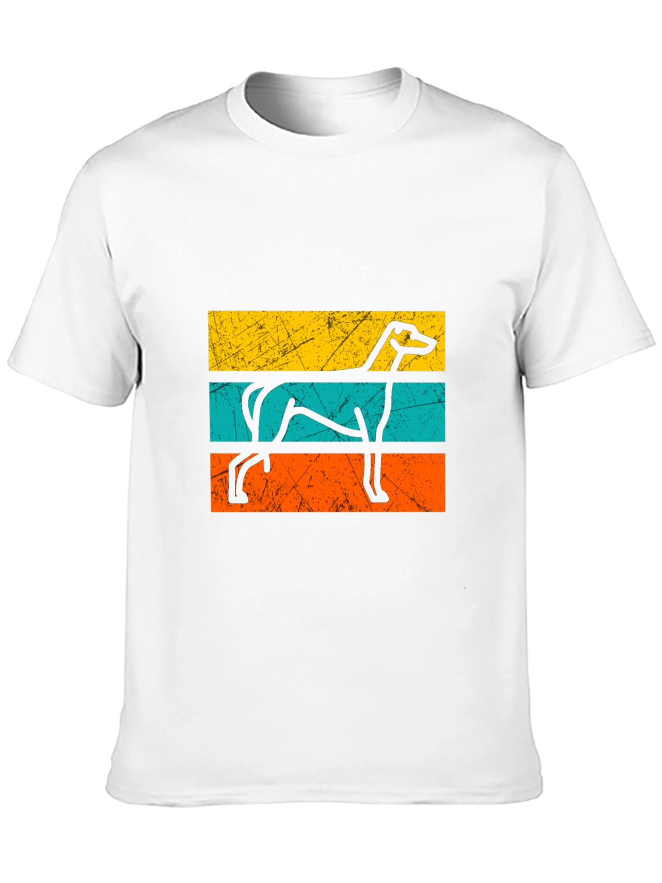 Retro Greyhound Dog Graphic Tee - Black