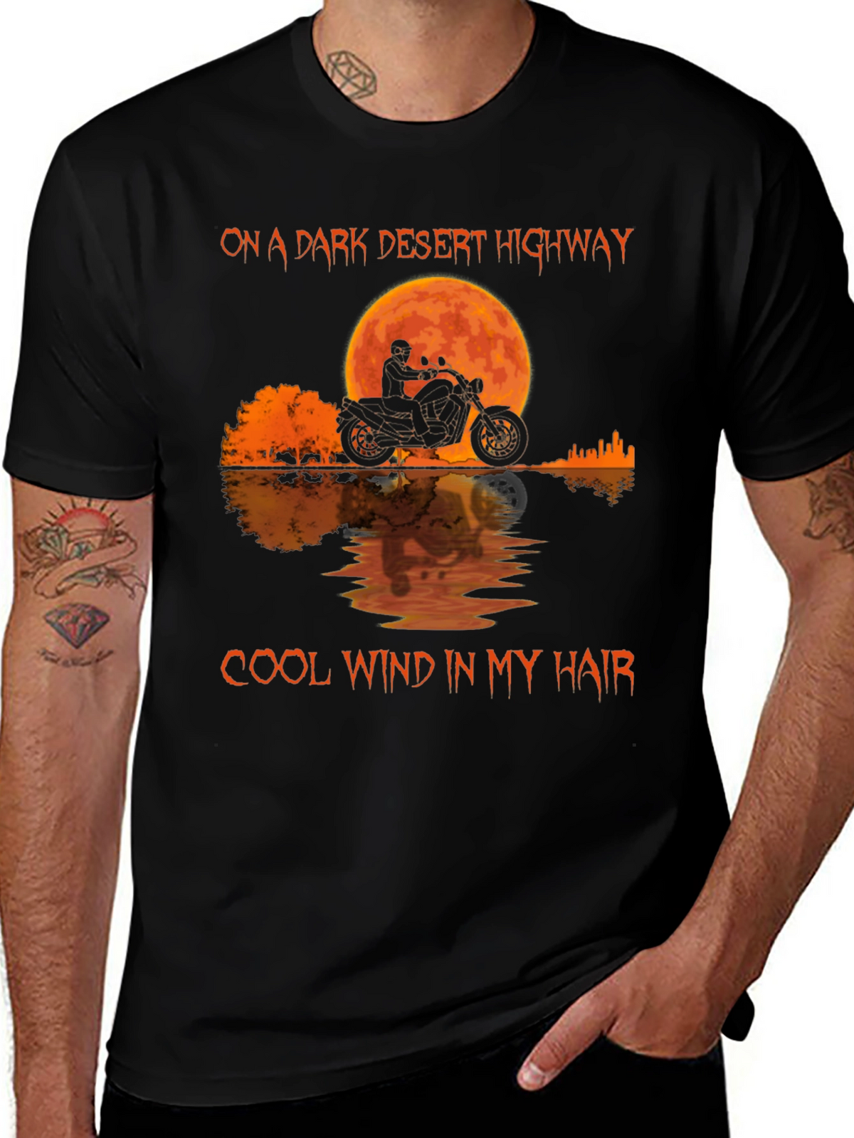 Desert Highway Motorcycle Graphic Tee