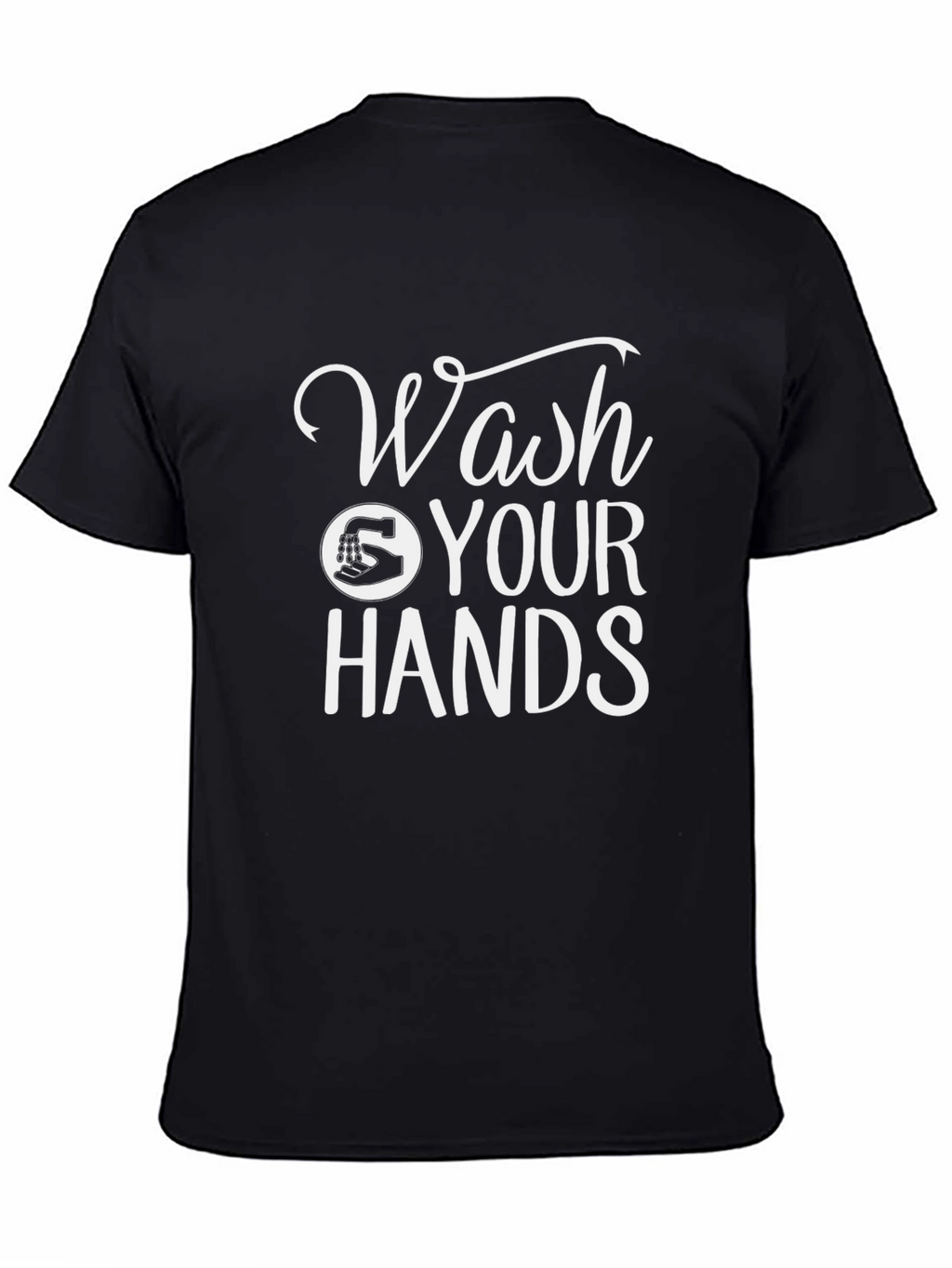 Wash Your Hands Graphic Tee - Black Cotton Shirt