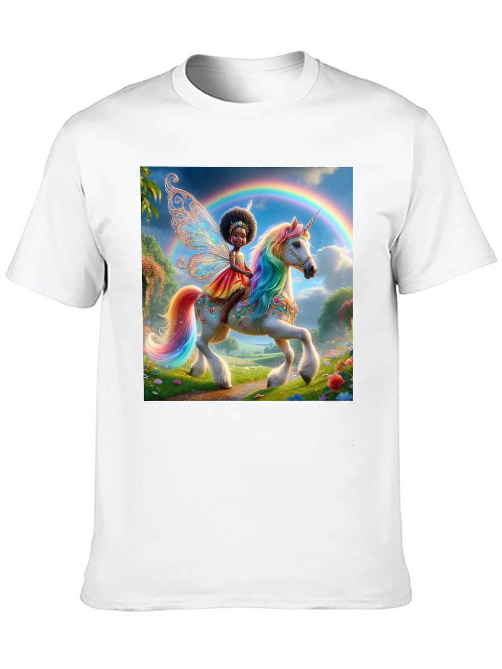 Unicorn Fairy Graphic Tee - Black
