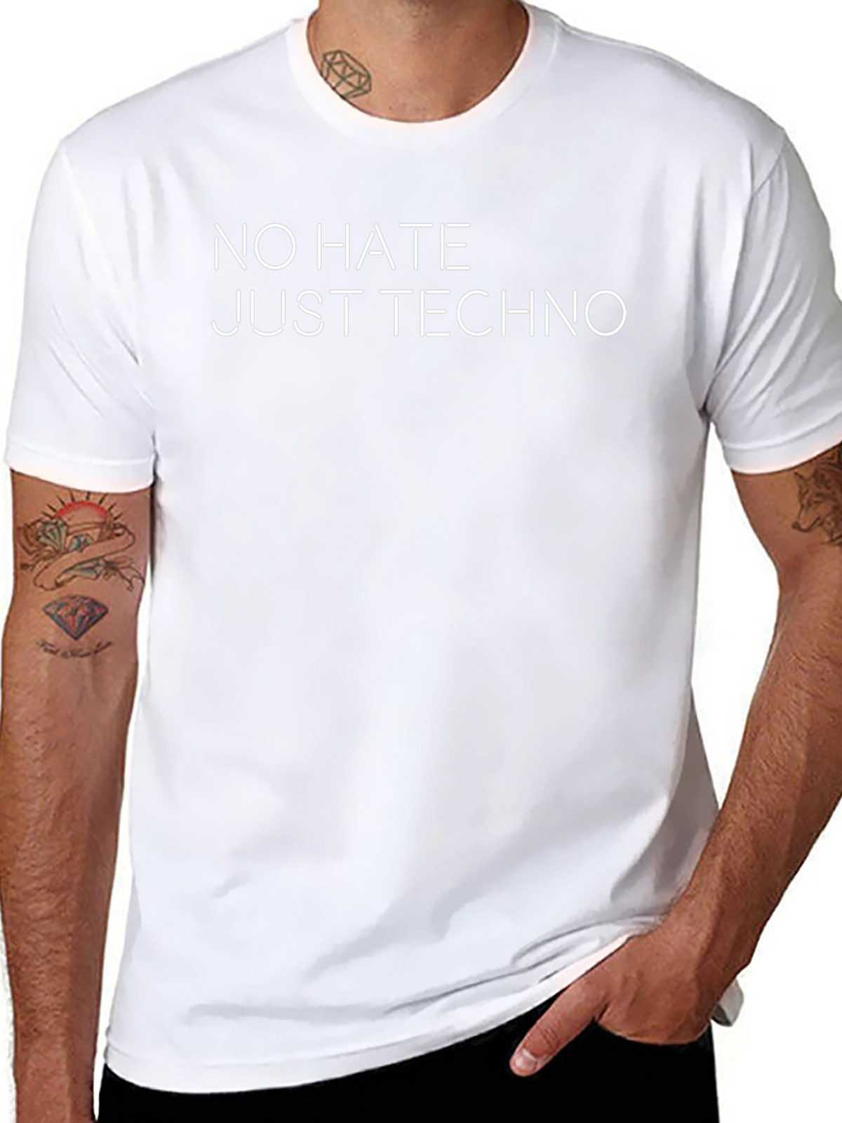 No Hate Just Techno Black T-Shirt
