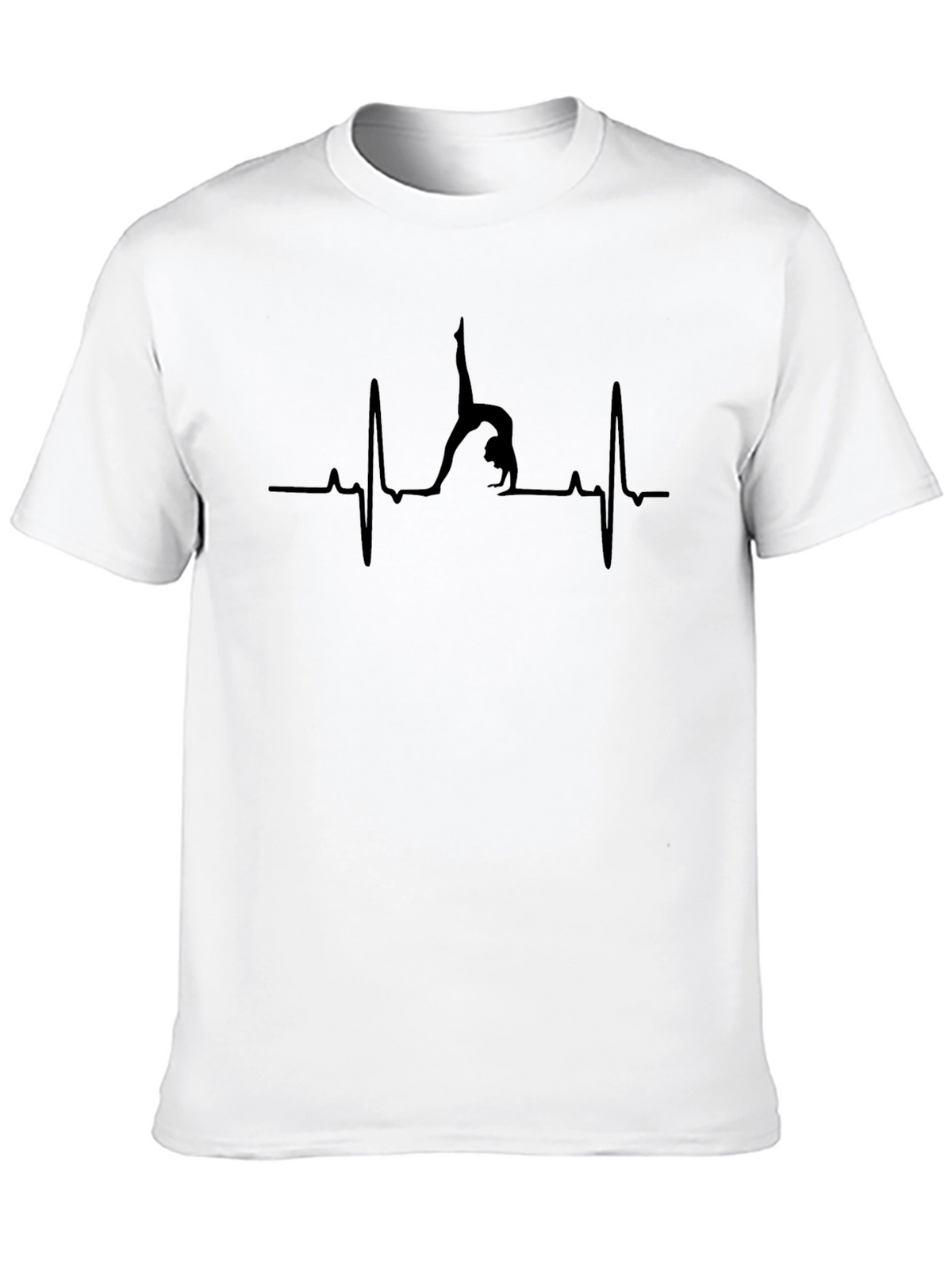 Gymnastics Heartbeat Tee - Black Cotton T-Shirt