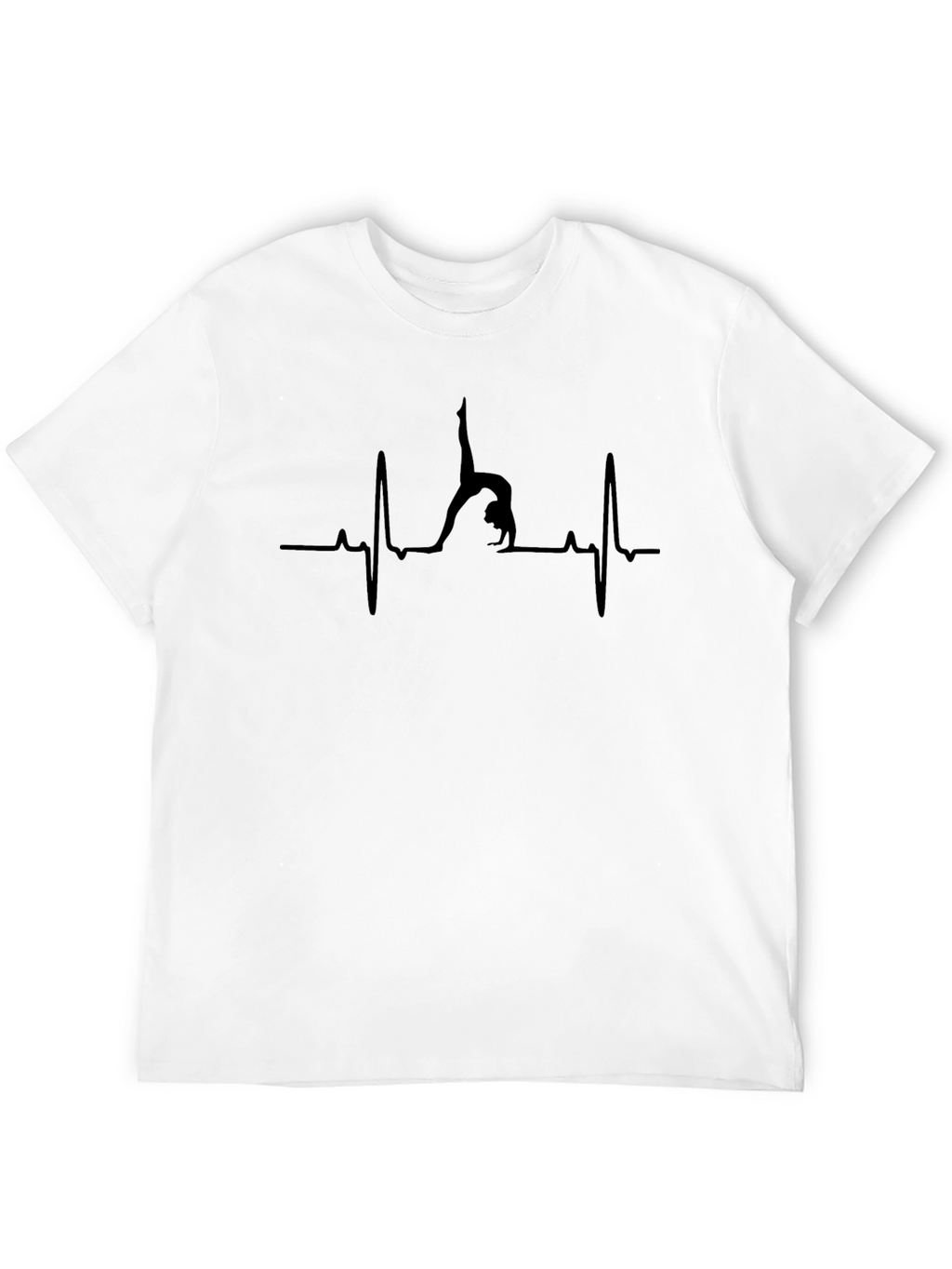 Gymnastics Heartbeat Tee - Black Cotton T-Shirt