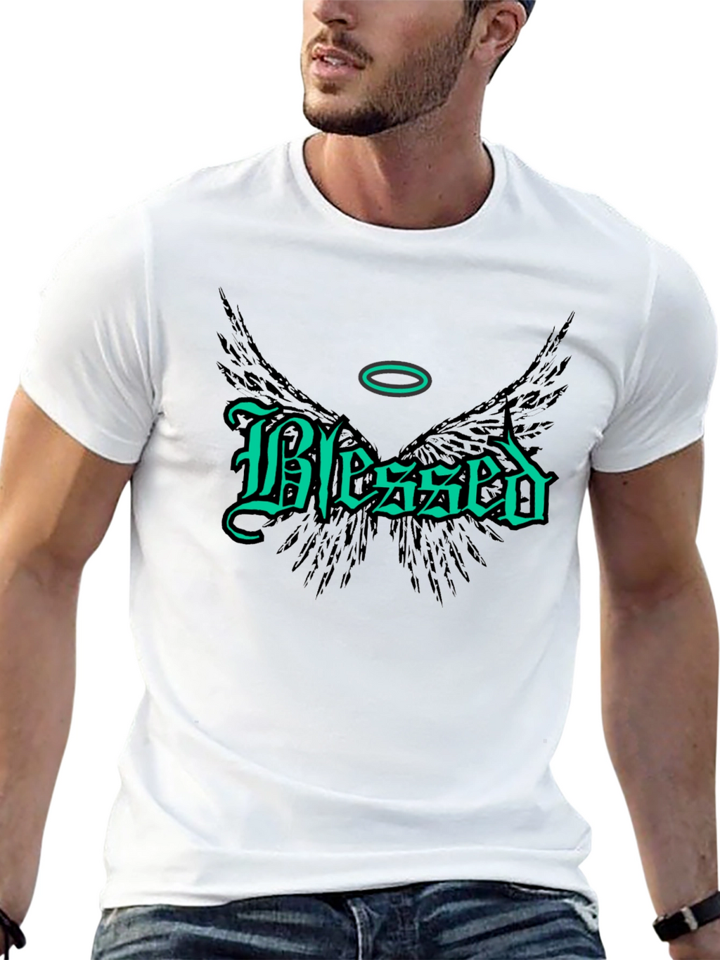Blessed Wings Graphic Tee - Black