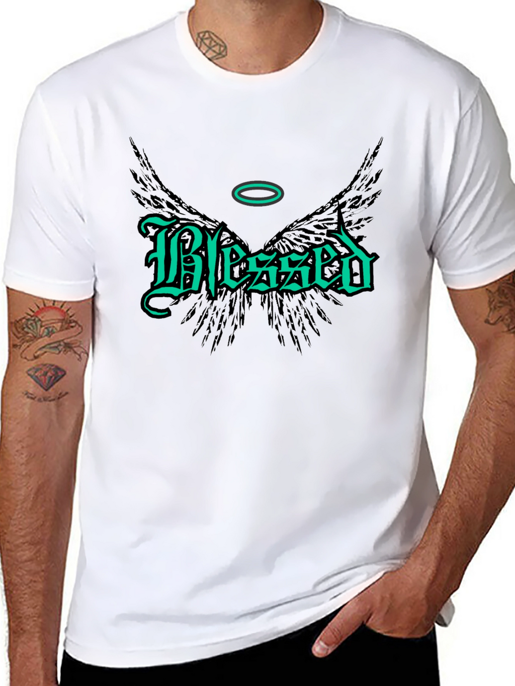 Blessed Wings Graphic Tee - Black