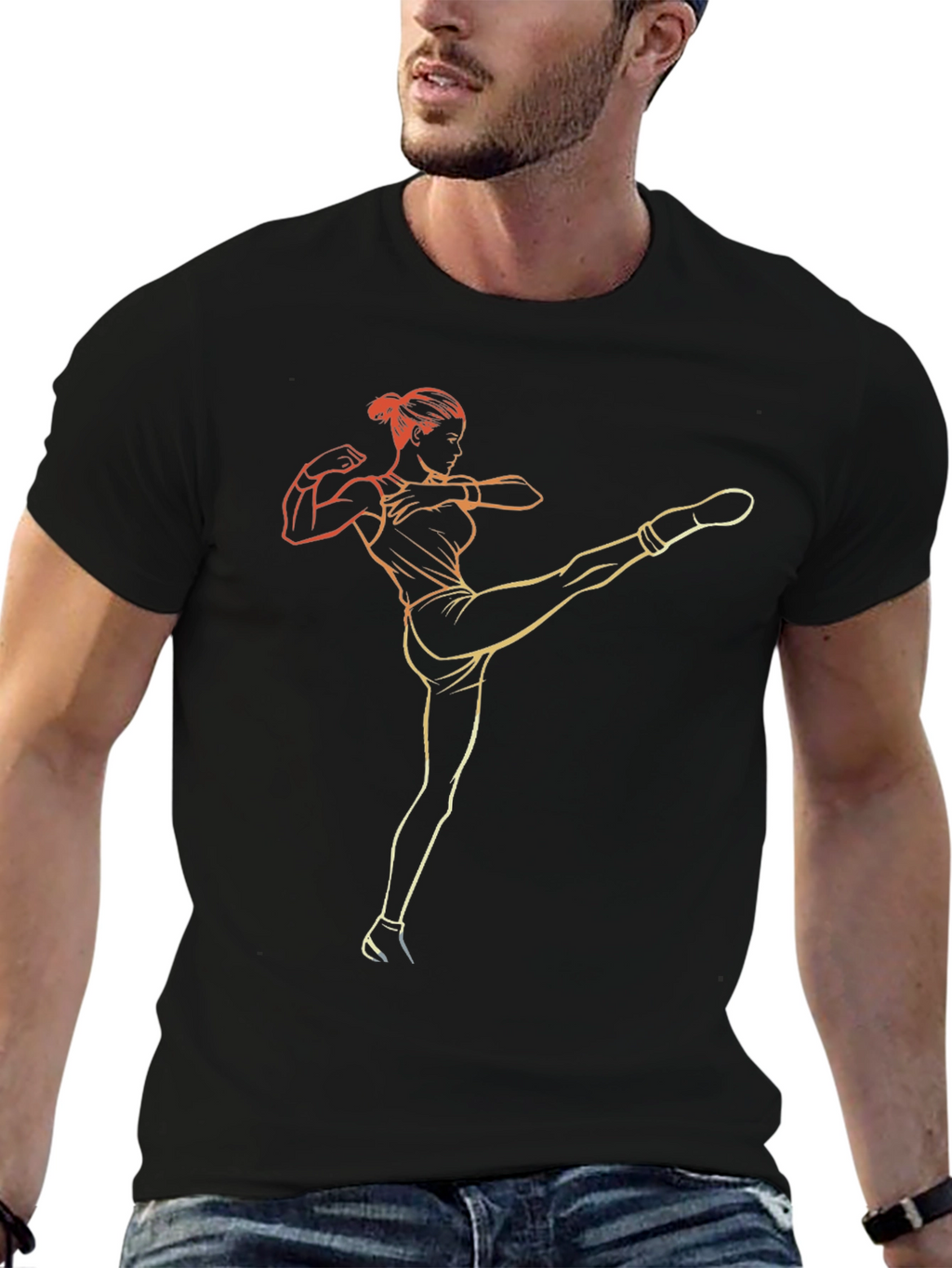 Kickboxing Graphic Tee - Womens Fitness Shirt