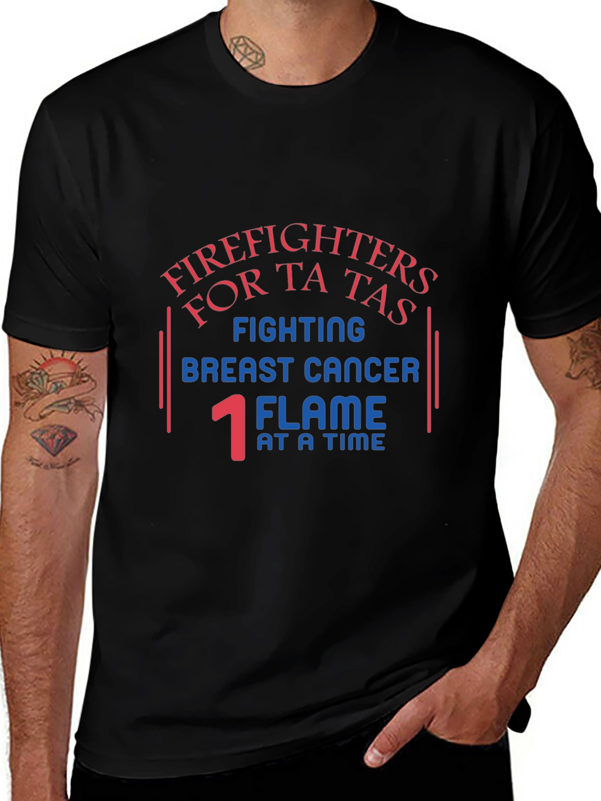 Firefighters for Ta Tas Breast Cancer Awareness T-Shirt