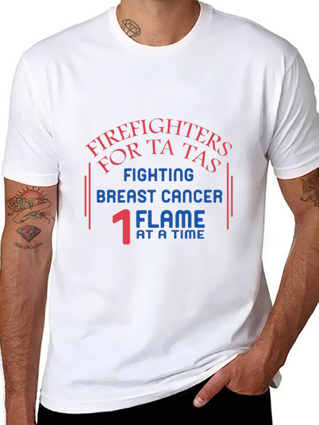 Firefighters for Ta Tas Breast Cancer Awareness T-Shirt