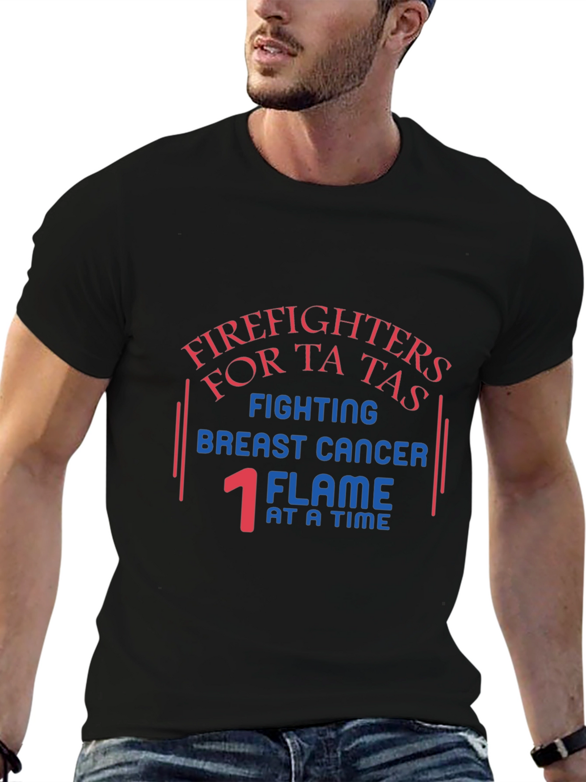 Firefighters for Ta Tas Breast Cancer Awareness T-Shirt