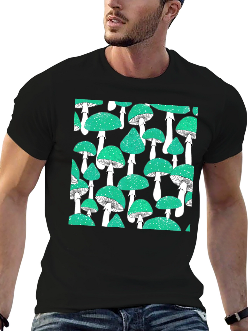 Mushroom Patterned T-Shirt