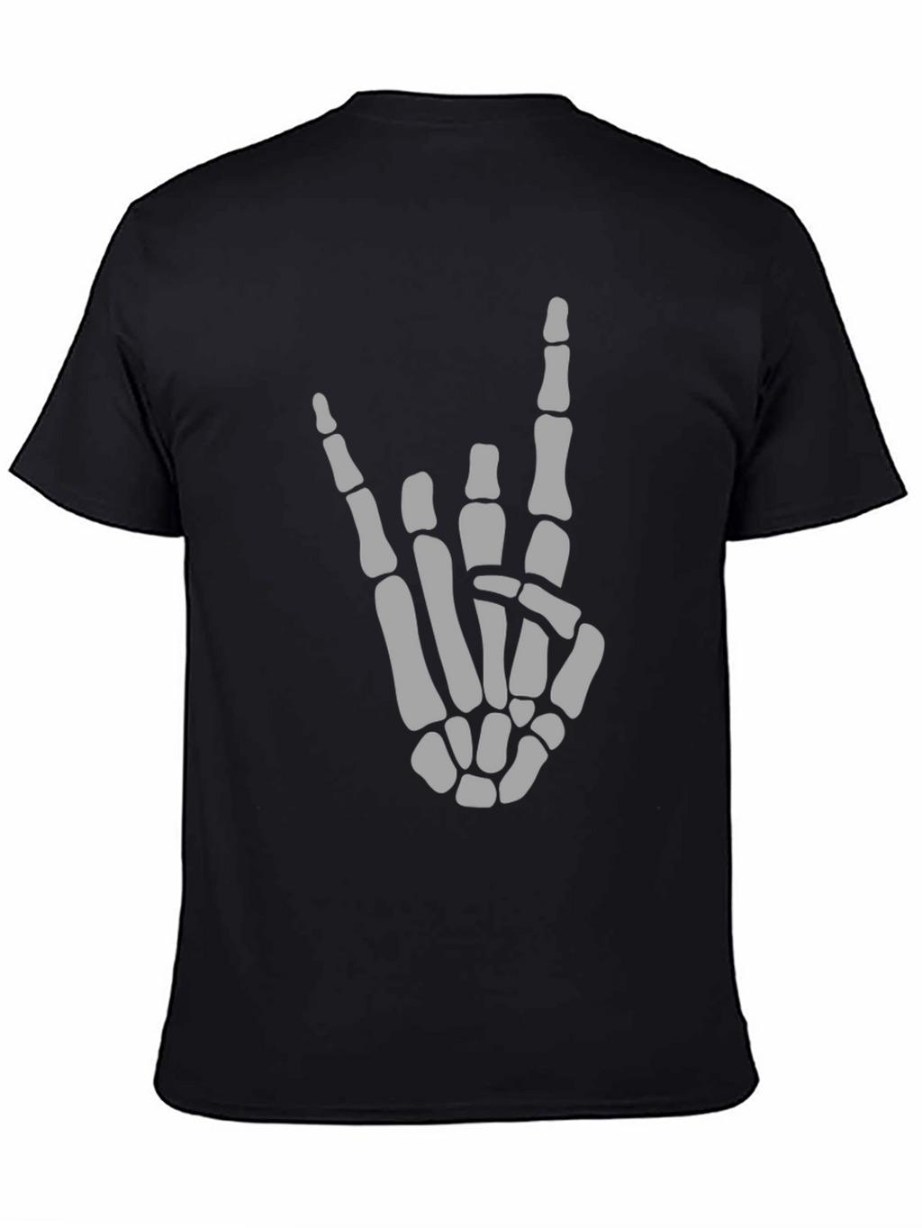 Skeleton Hand Rock On Black T-Shirt