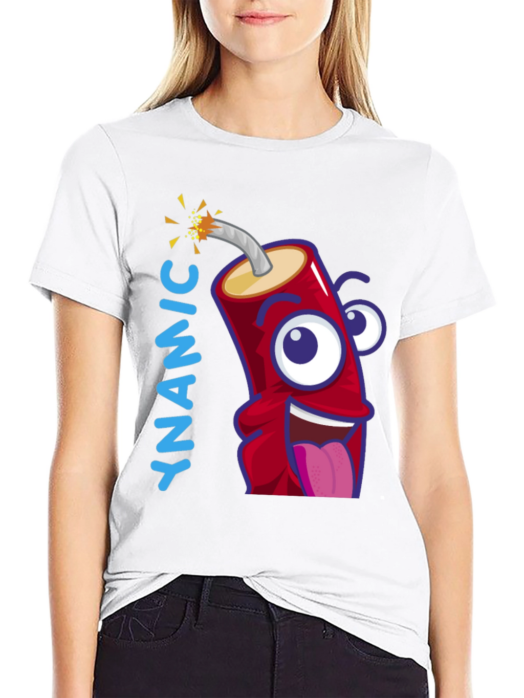 Dynamic Cartoon Dynamite Graphic T-Shirt