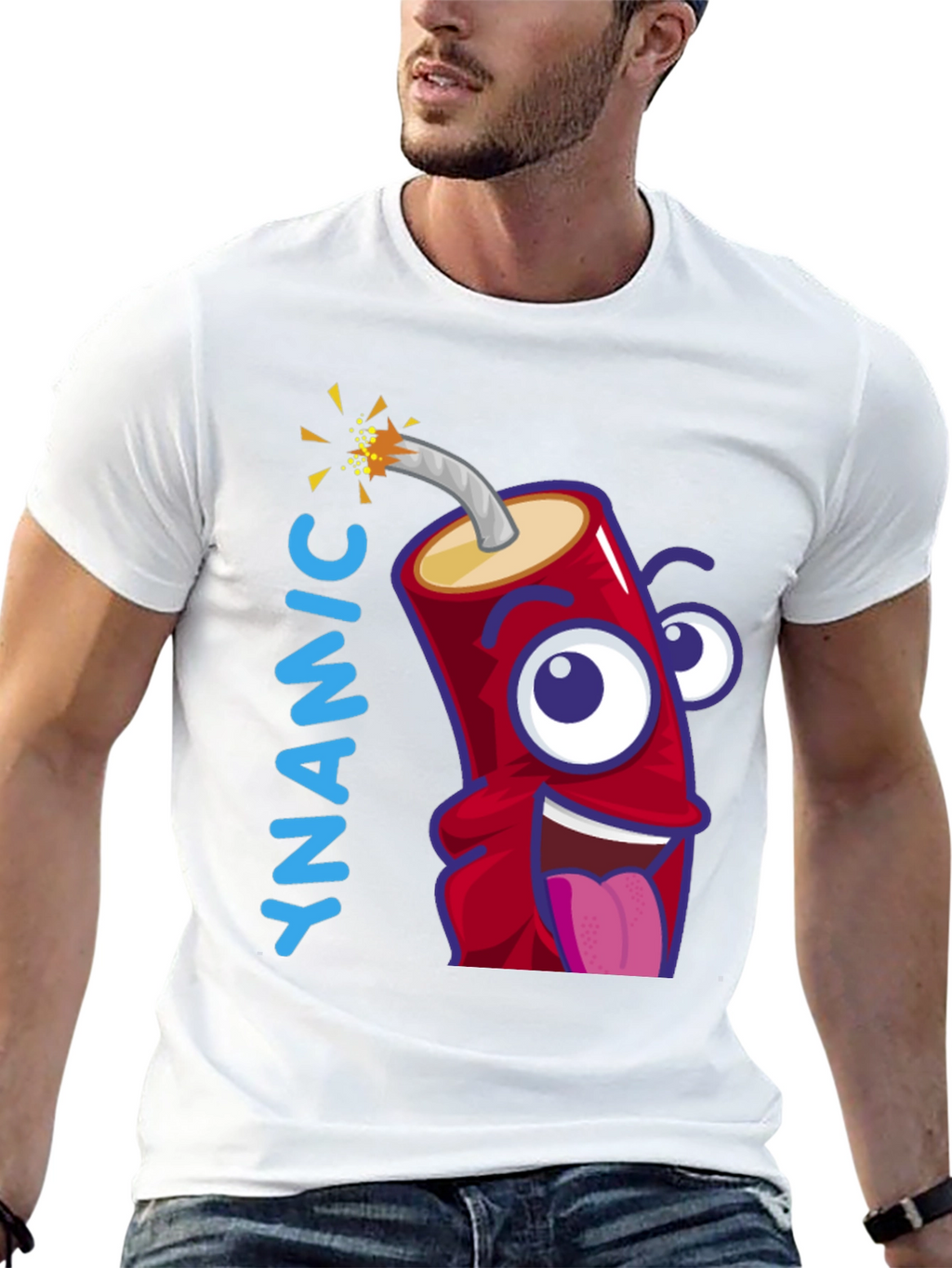 Dynamic Cartoon Dynamite Graphic T-Shirt