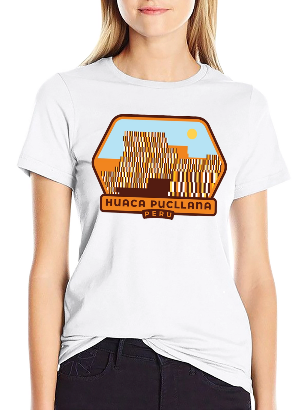 Huaca Pucllana Peru Black Graphic T-Shirt