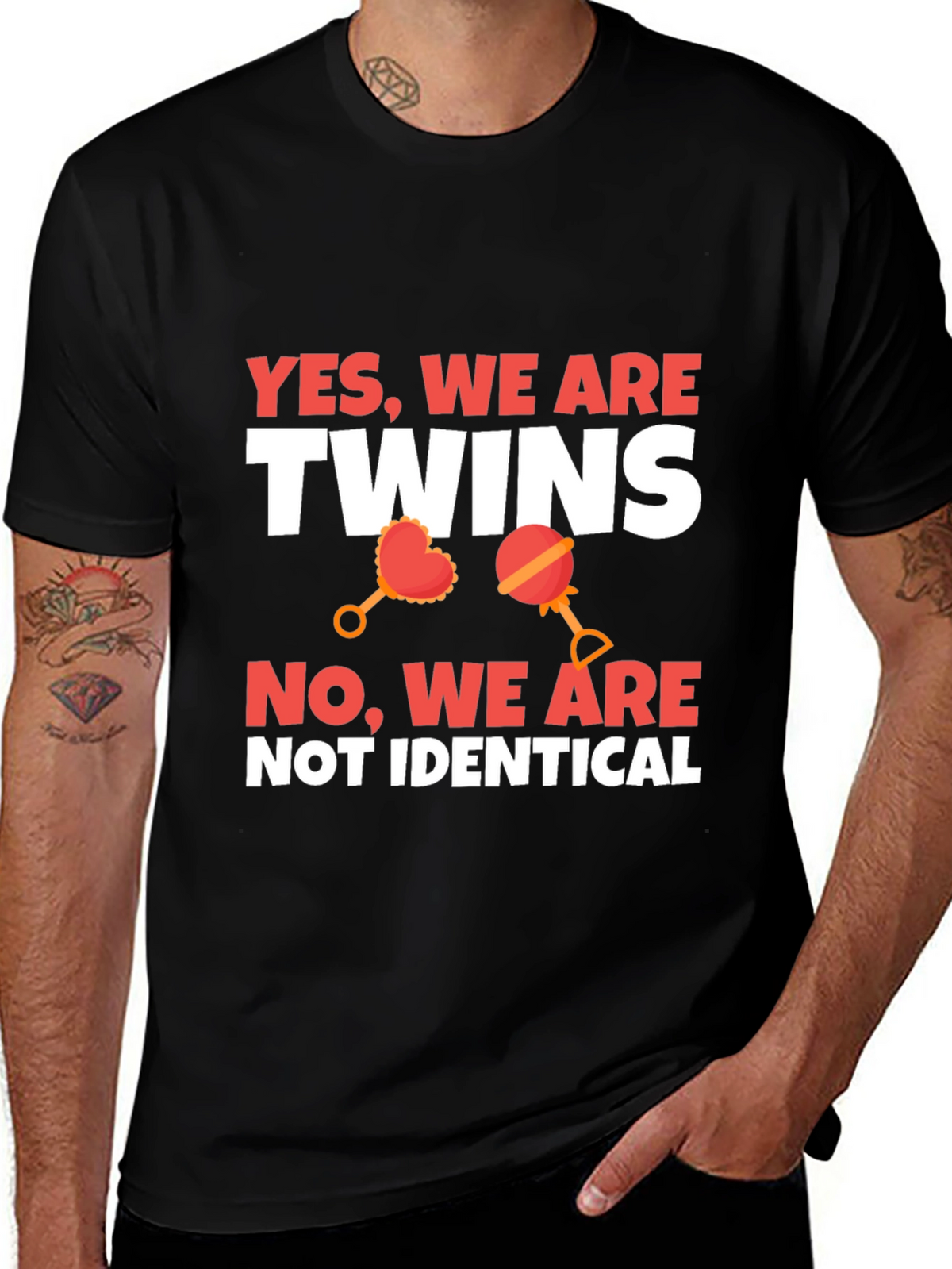 Twins Not Identical Novelty Graphic Tee