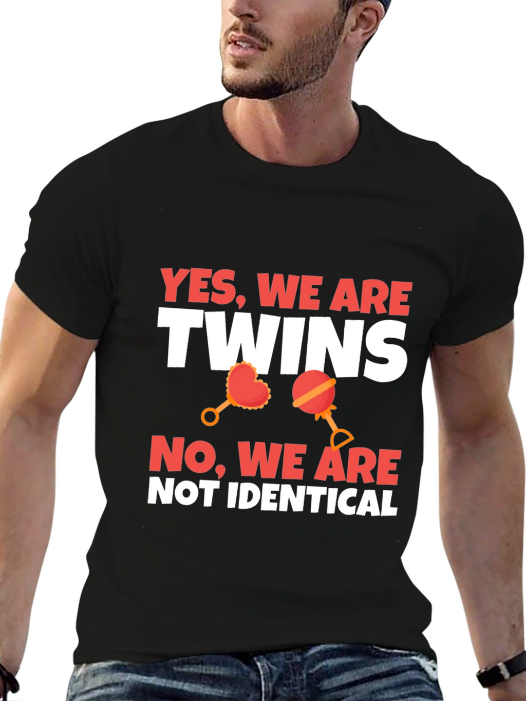 Twins Not Identical Novelty Graphic Tee