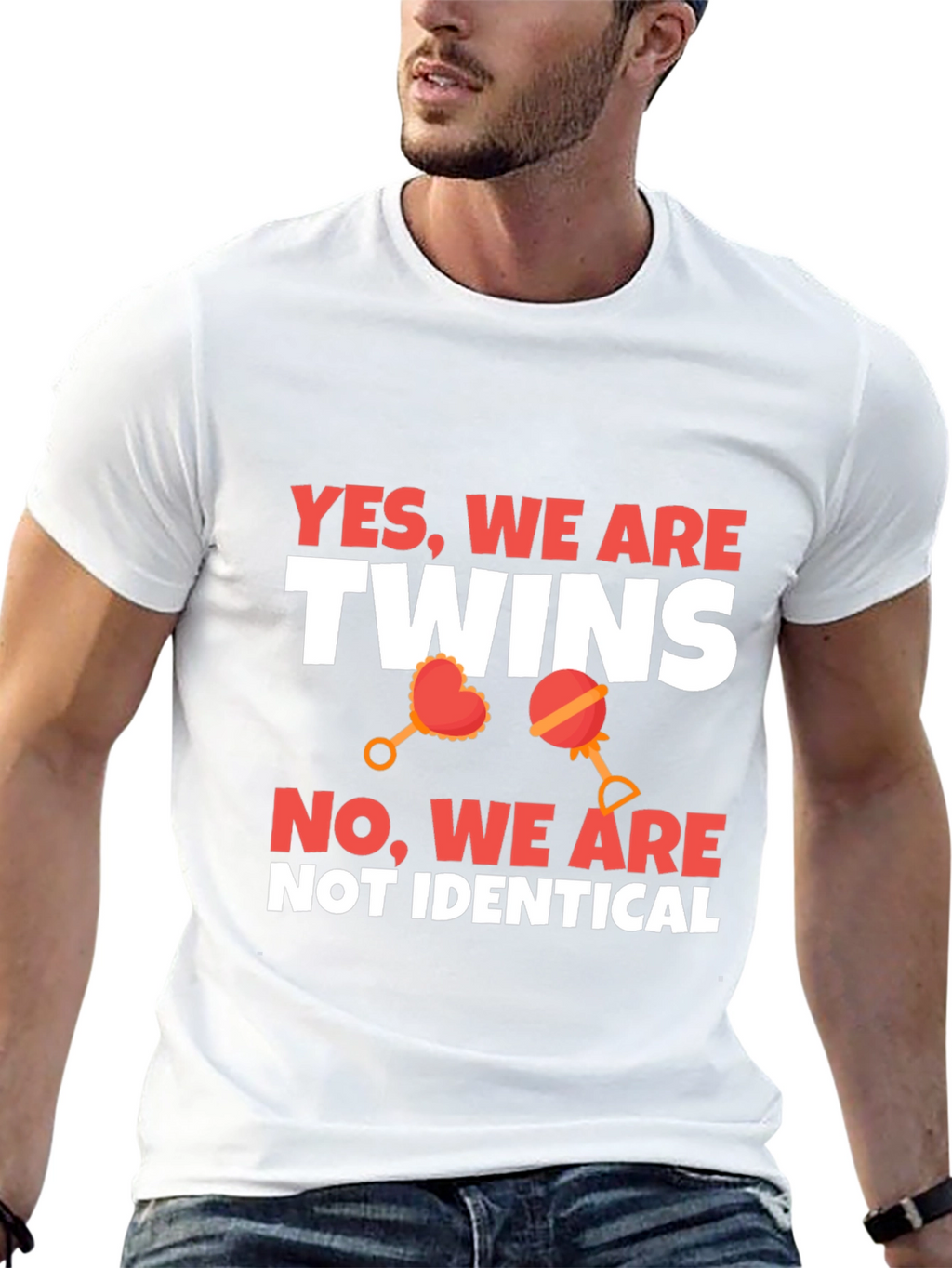 Twins Not Identical Novelty Graphic Tee