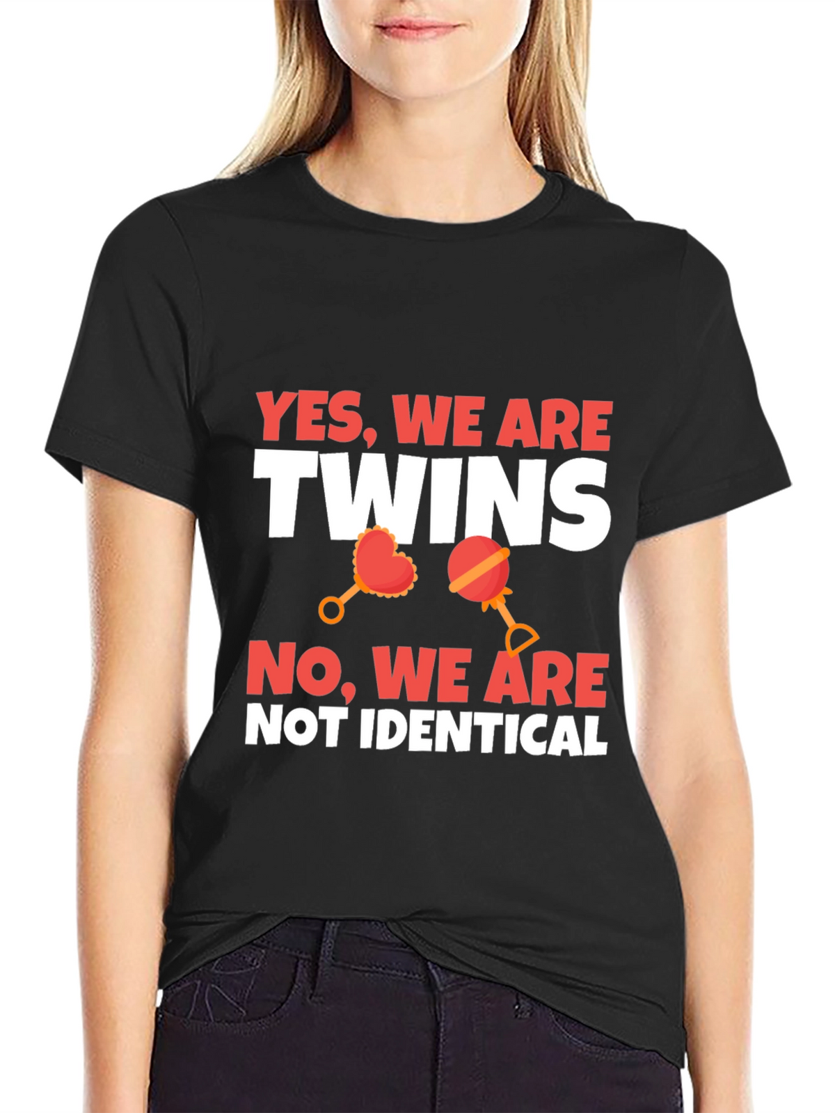 Twins Not Identical Novelty Graphic Tee