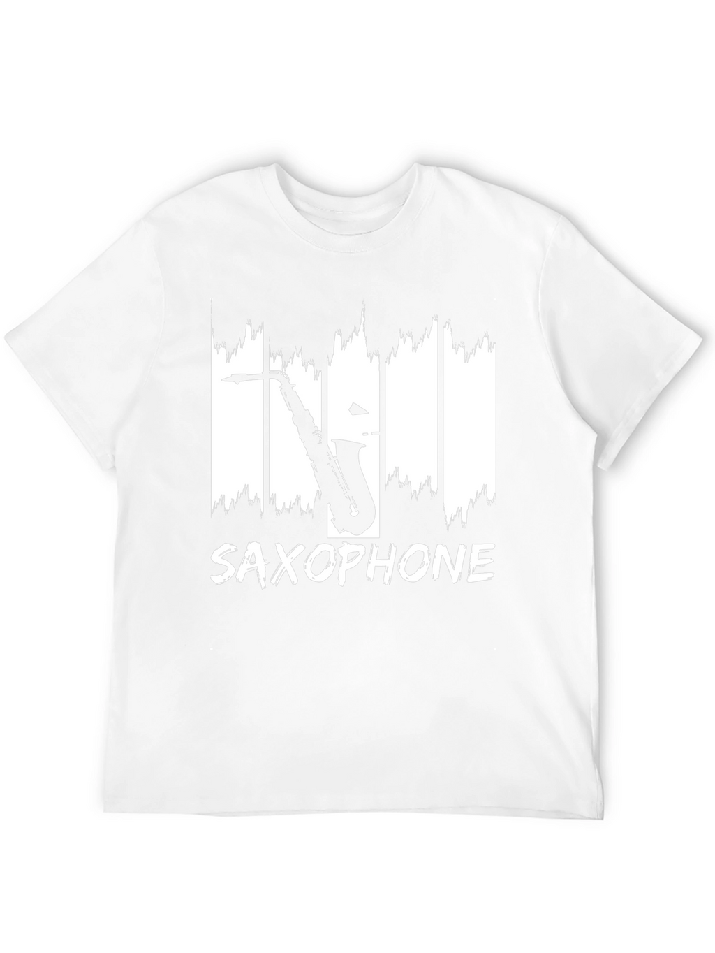 Saxophone Graphic Print Black T-Shirt