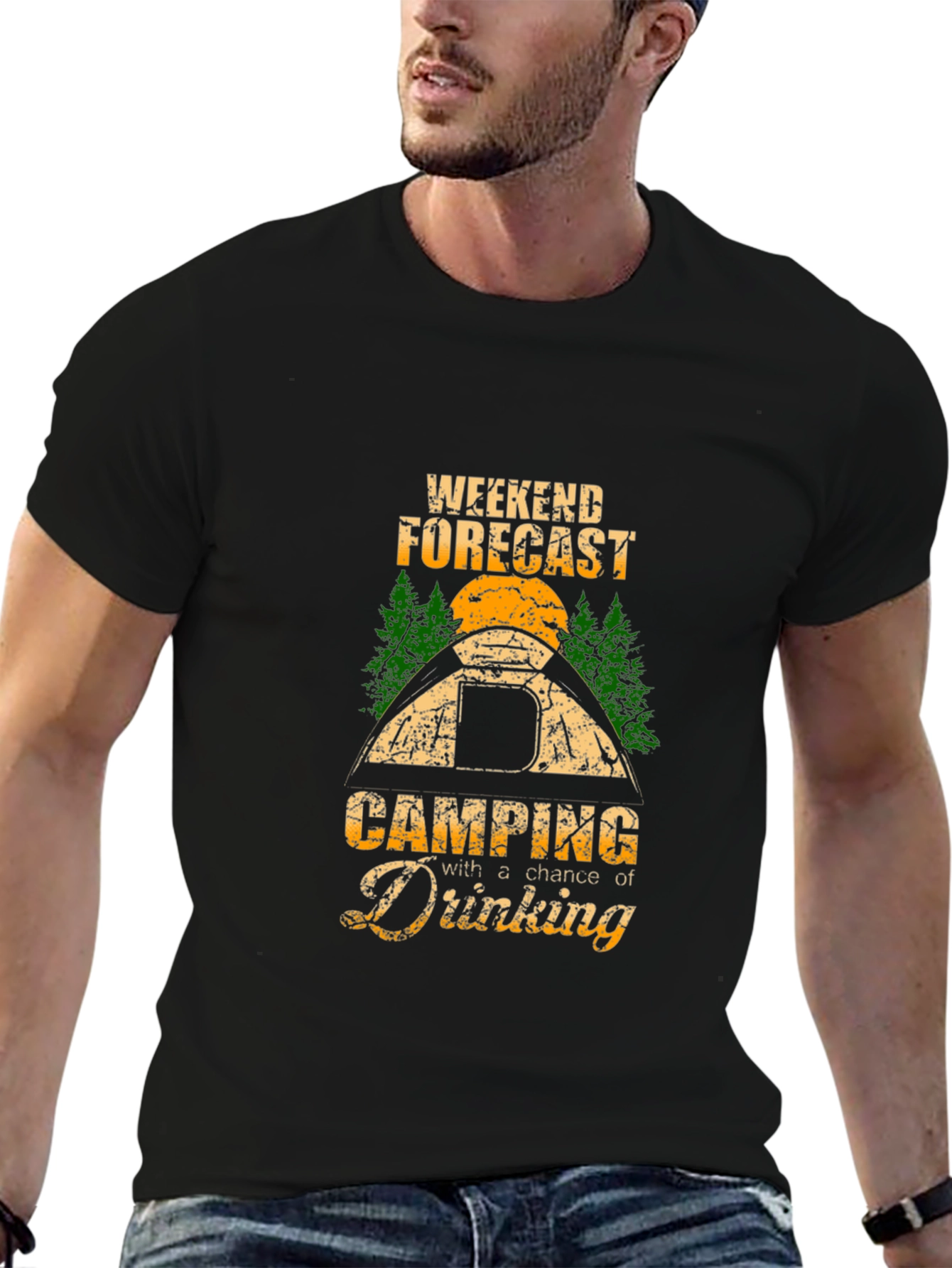 Weekend Forecast Camping Drinking T-Shirt