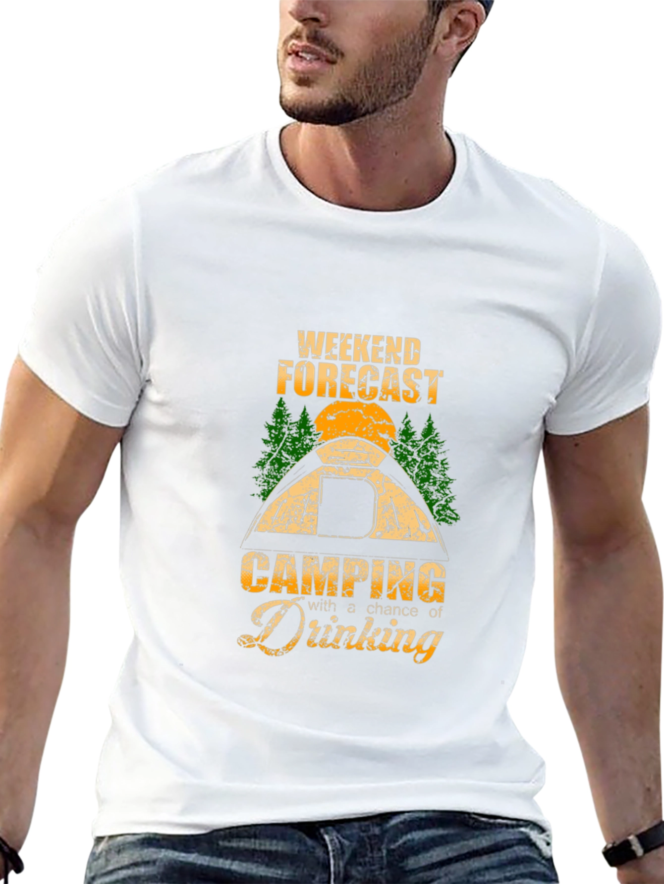 Weekend Forecast Camping Drinking T-Shirt