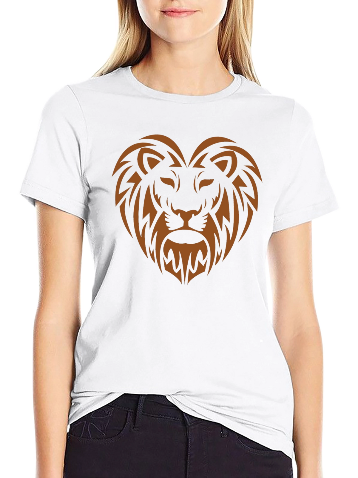 Lion Heart Graphic Tee - Stylish Mens Black T-Shirt