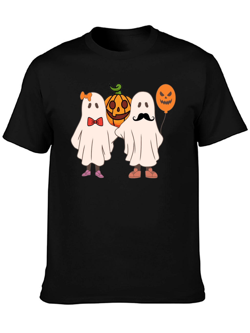 Halloween Ghost & Pumpkin Graphic T-Shirt