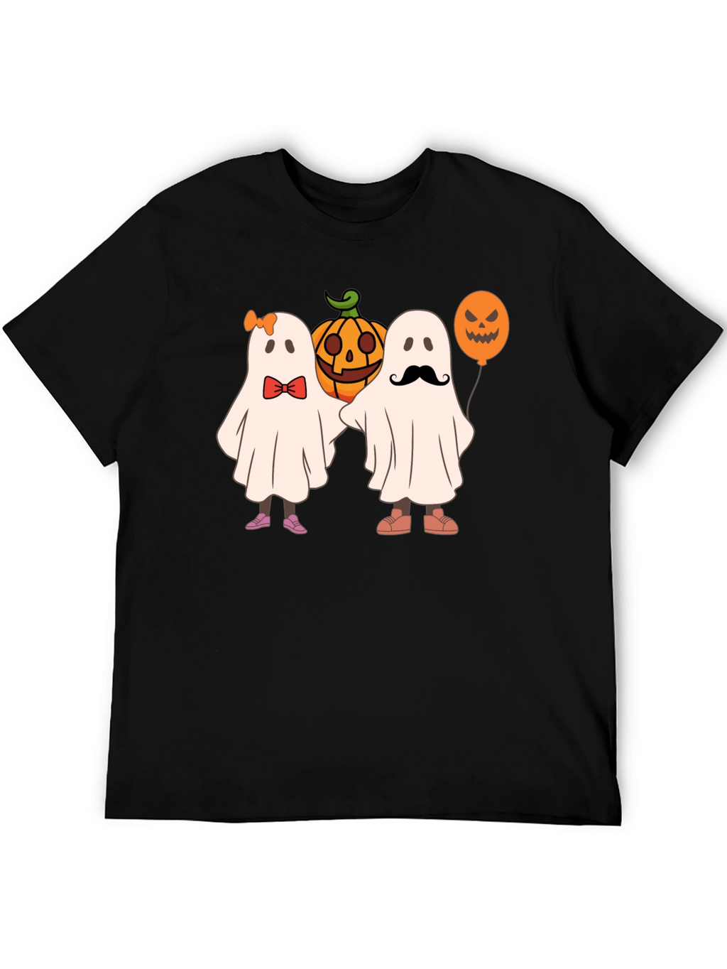 Halloween Ghost & Pumpkin Graphic T-Shirt