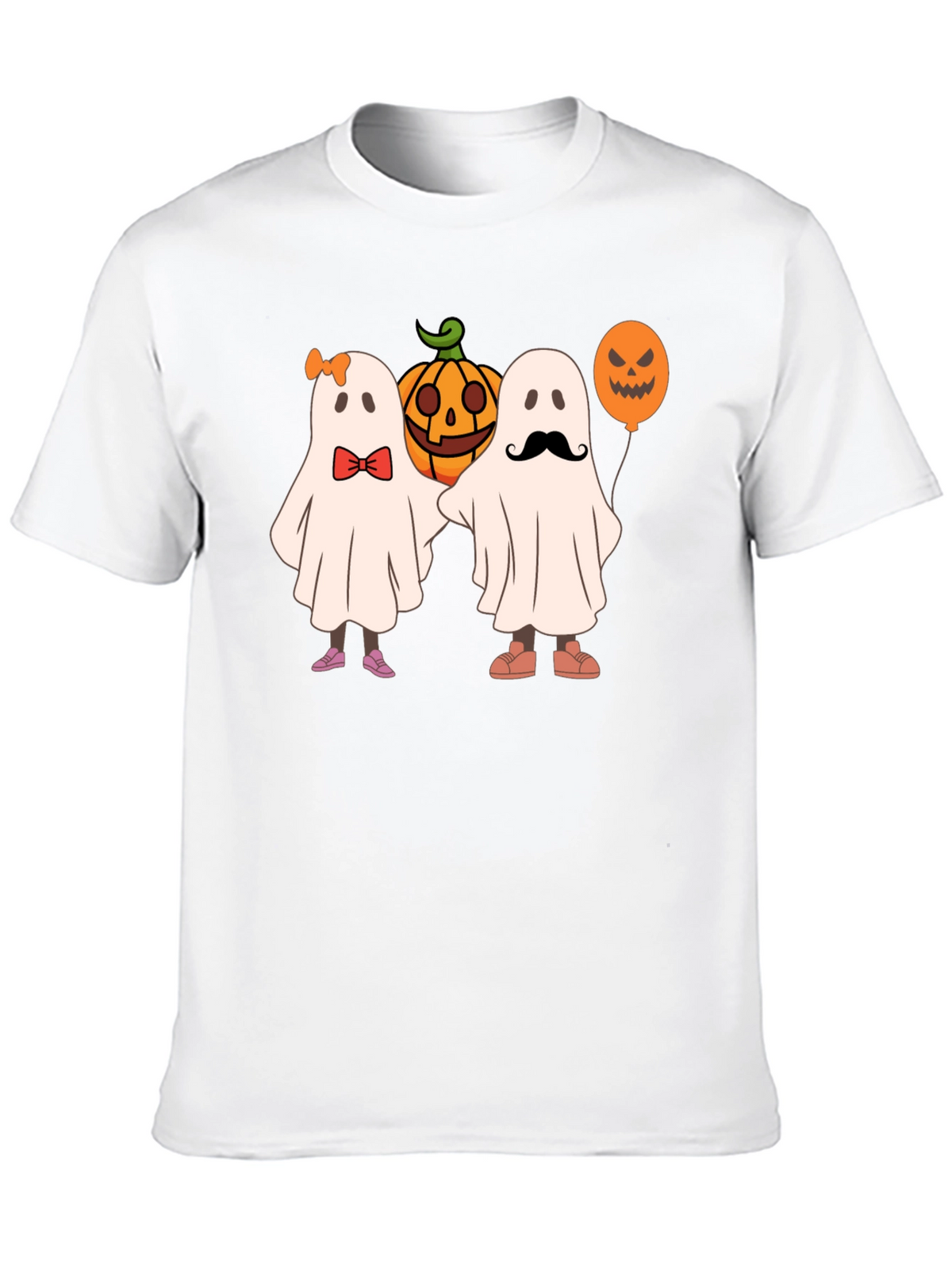Halloween Ghost & Pumpkin Graphic T-Shirt