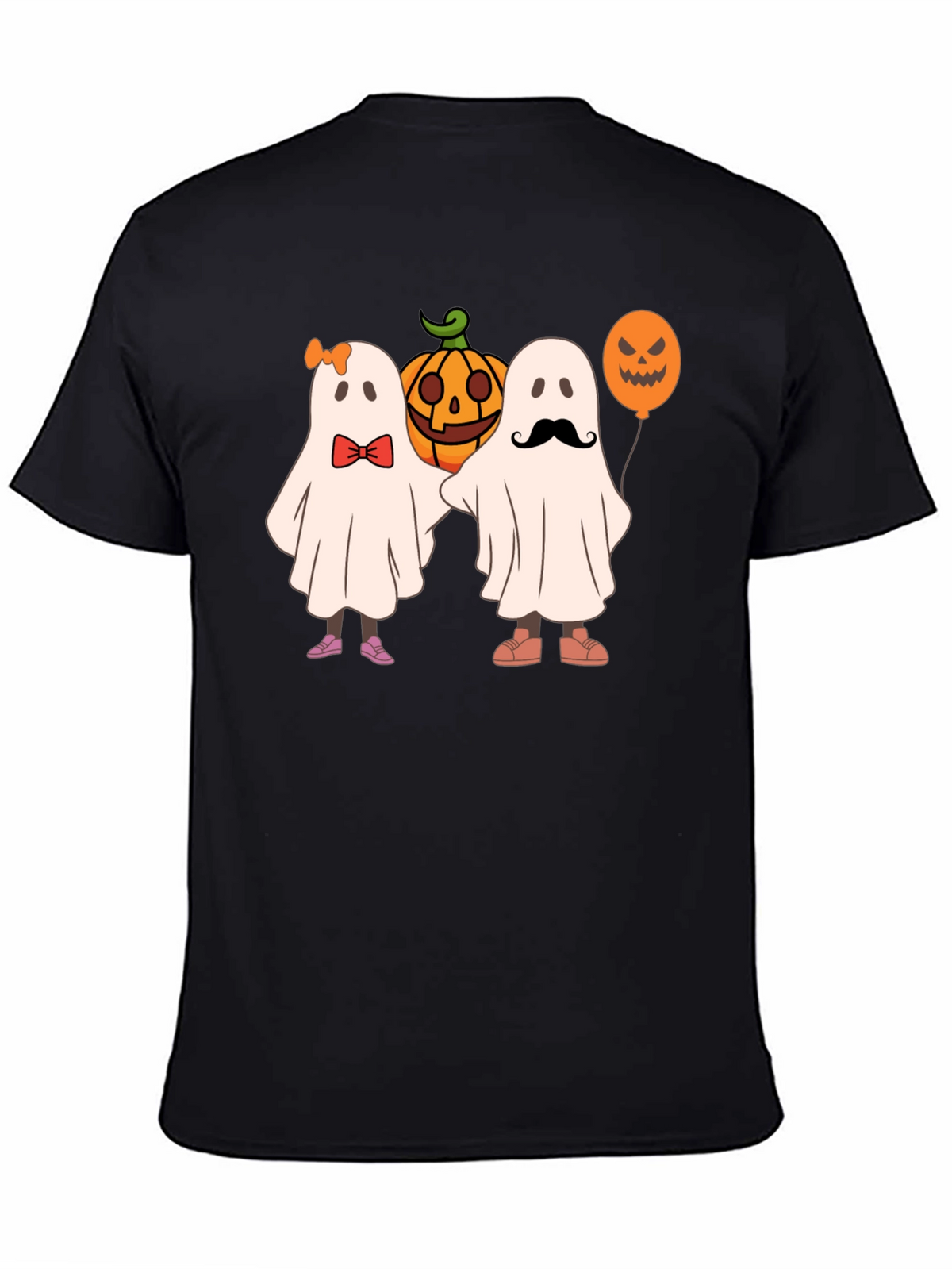 Halloween Ghost & Pumpkin Graphic T-Shirt
