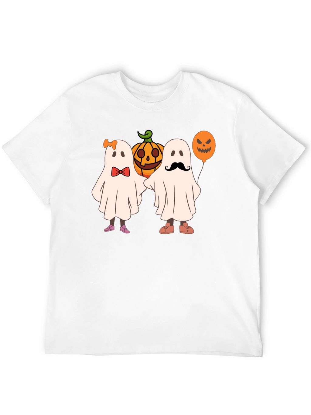 Halloween Ghost & Pumpkin Graphic T-Shirt