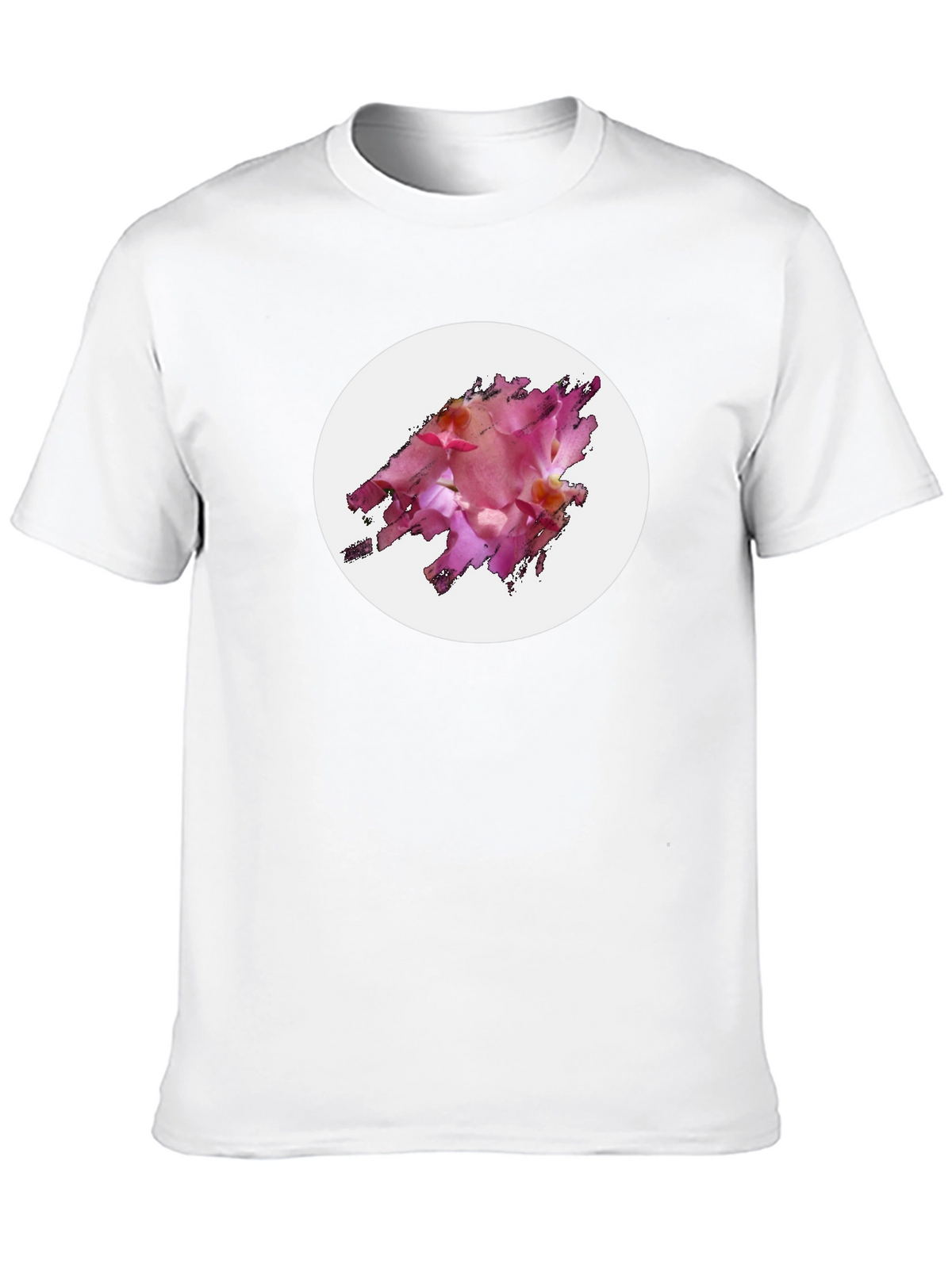 Black T-Shirt with Floral Graphic Design