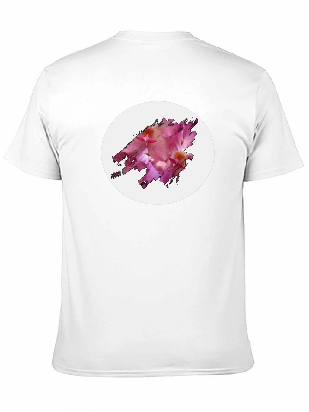 Black T-Shirt with Floral Graphic Design