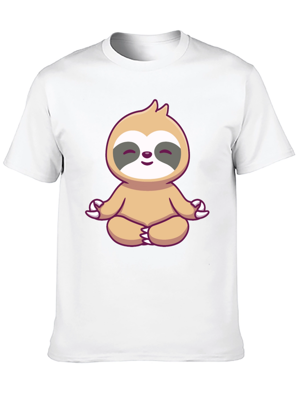 Zen Sloth Graphic Tee - Black Cotton T-Shirt