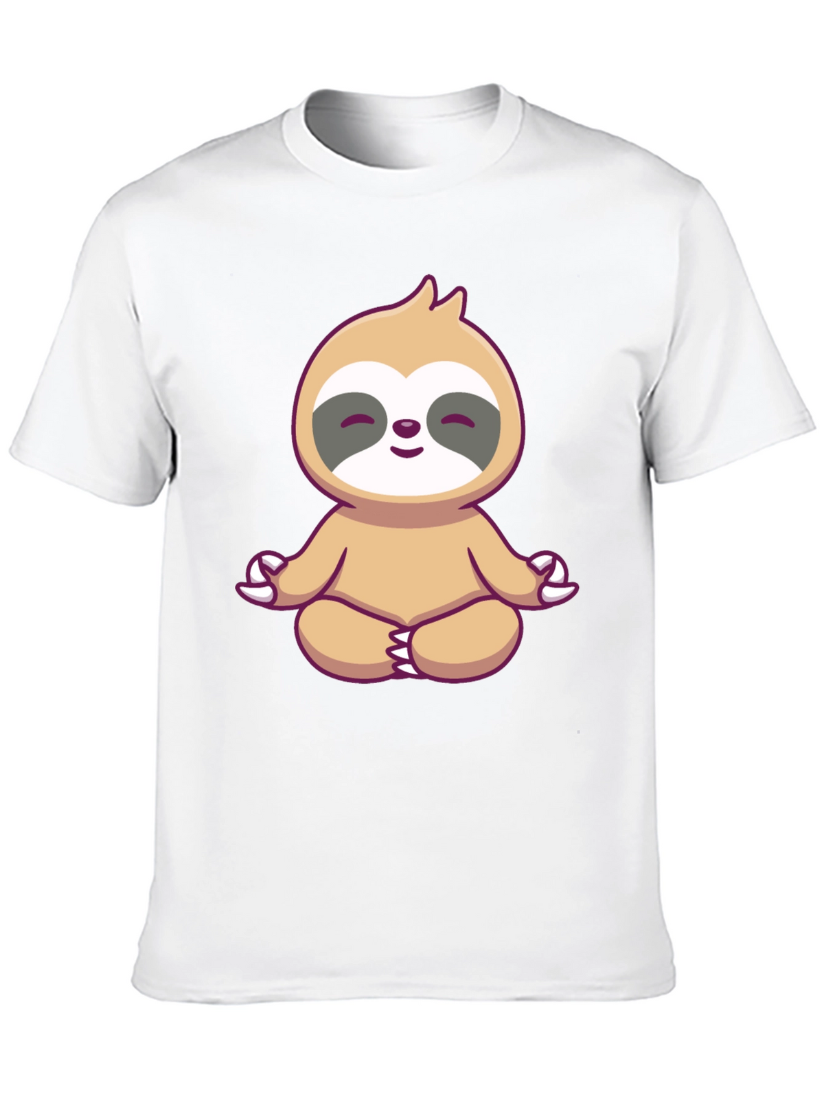 Zen Sloth Graphic Tee - Black Cotton T-Shirt