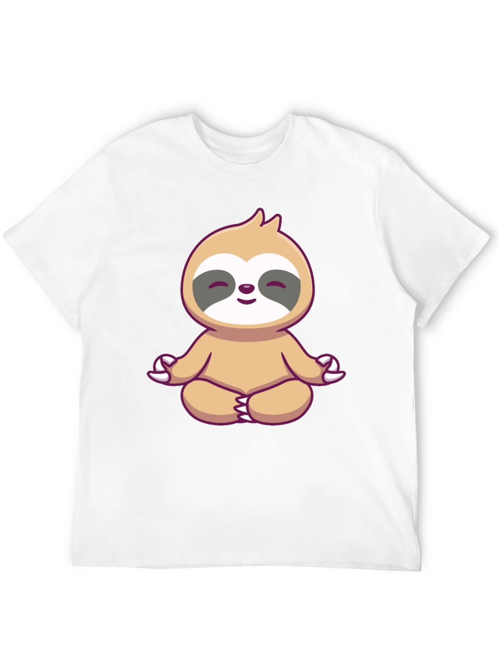 Zen Sloth Graphic Tee - Black Cotton T-Shirt