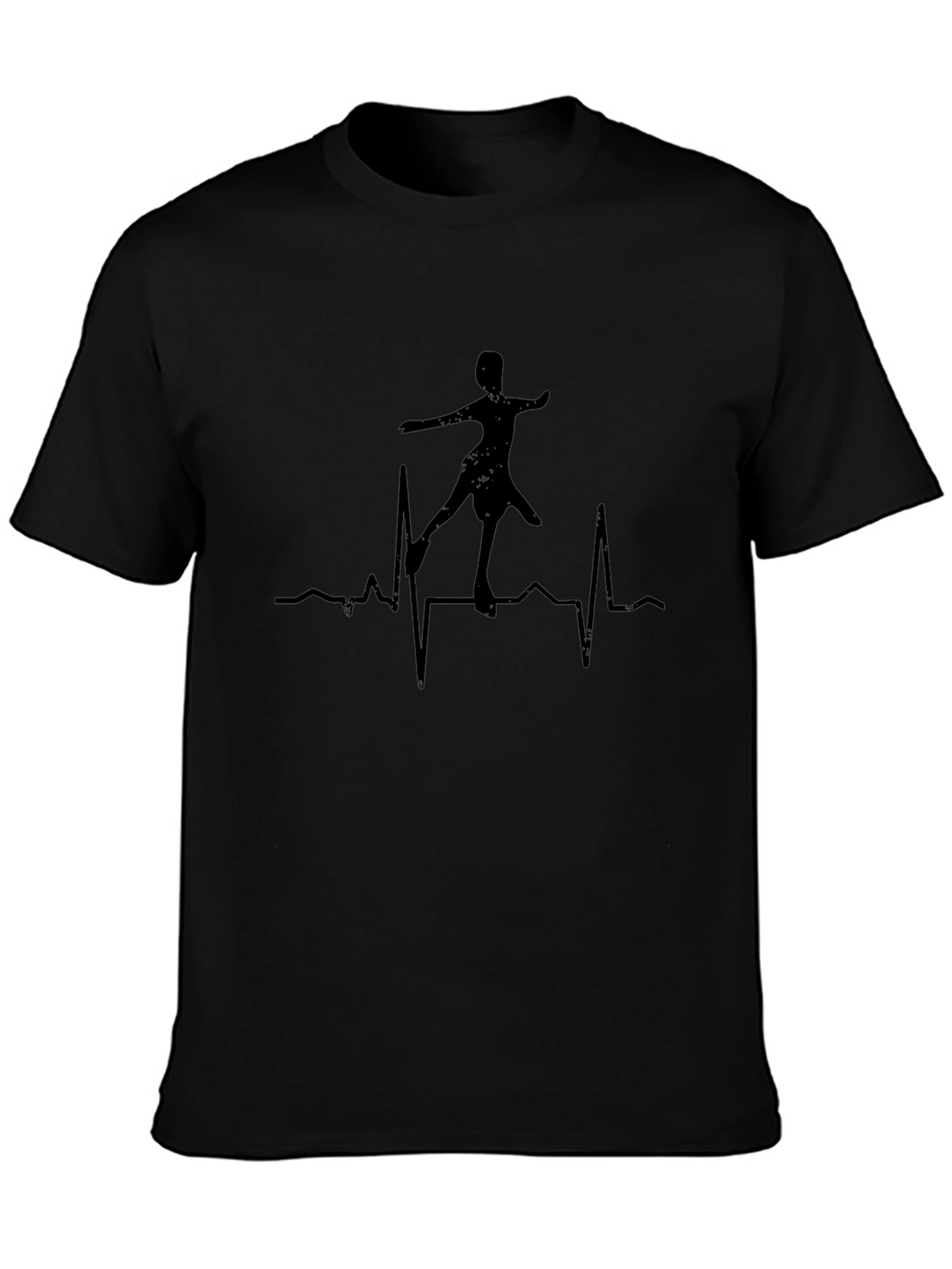 Ballerina Heartbeat Mens Black T-Shirt