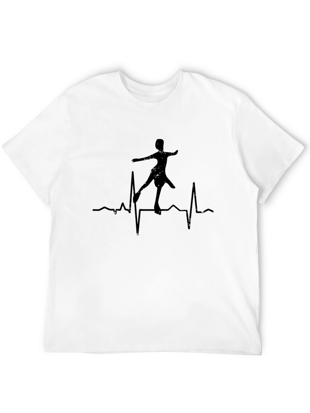 Ballerina Heartbeat Mens Black T-Shirt