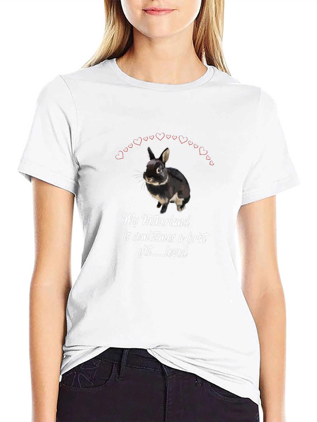 Netherlands Dwarf Rabbit T-Shirt: Brat Yet Loved