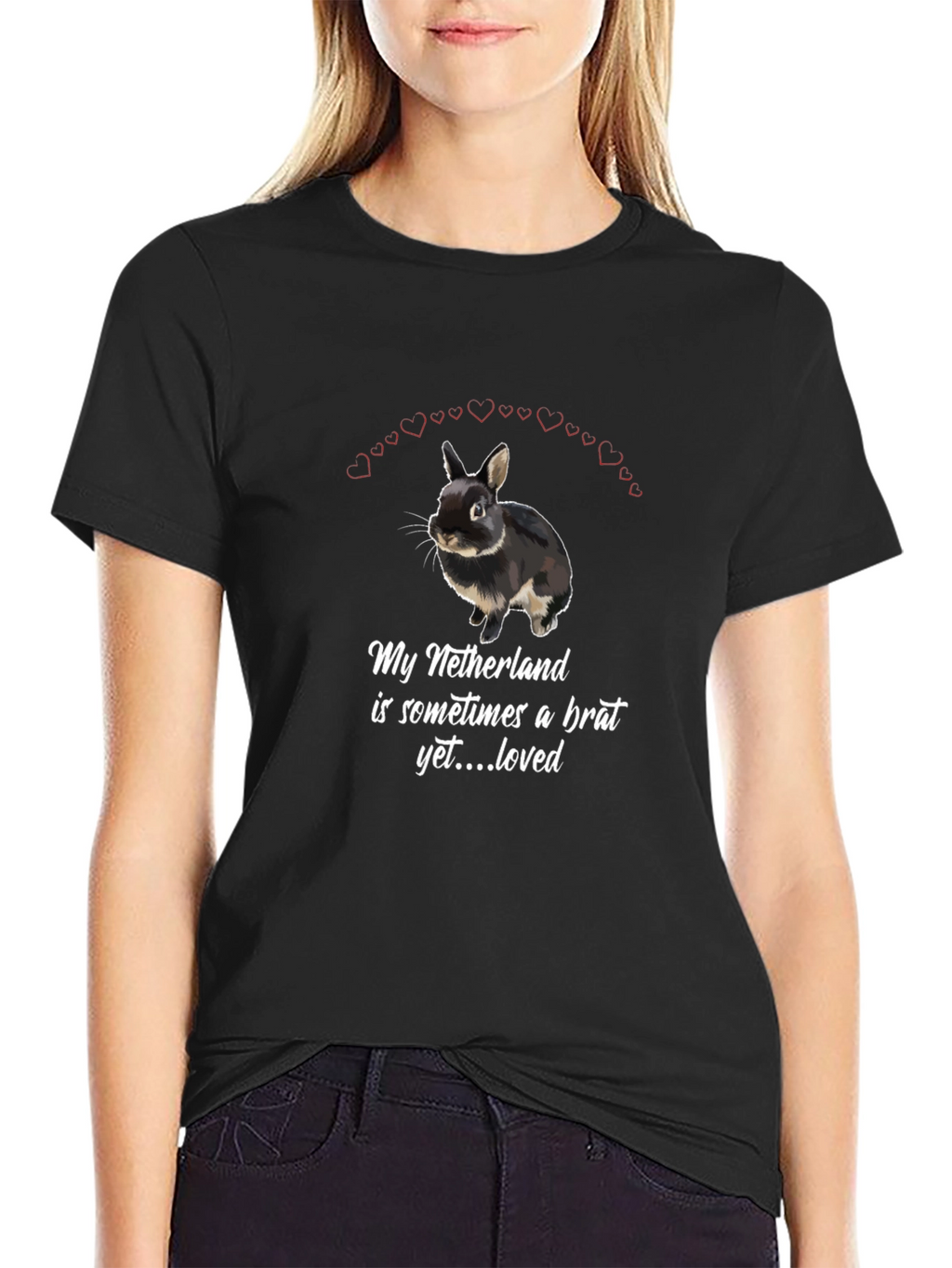 Netherlands Dwarf Rabbit T-Shirt: Brat Yet Loved