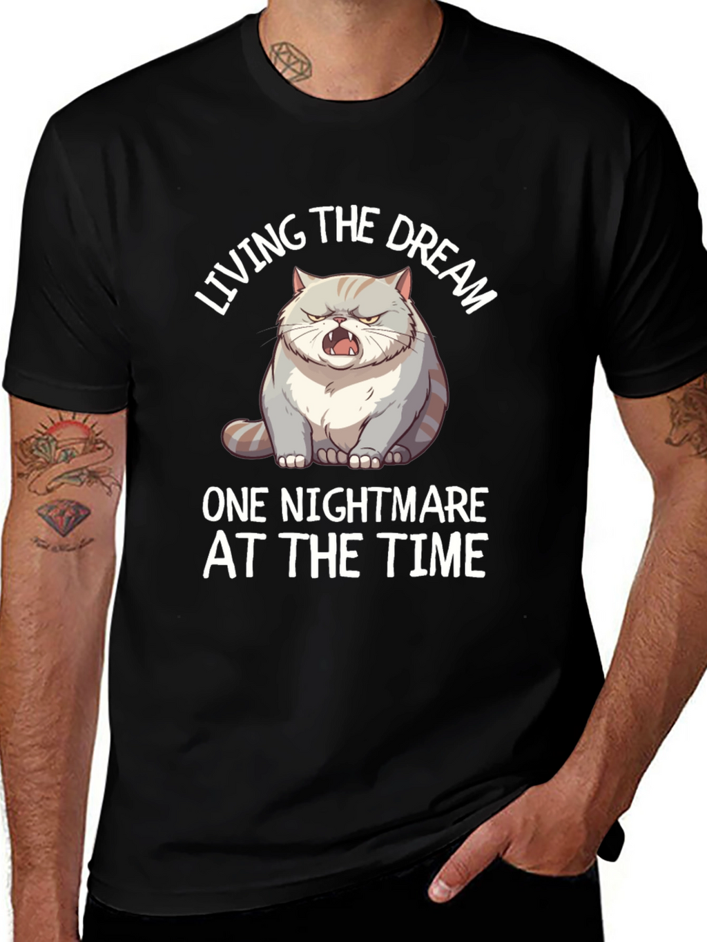 Funny Cat Nightmare T-Shirt - Living The Dream Tee