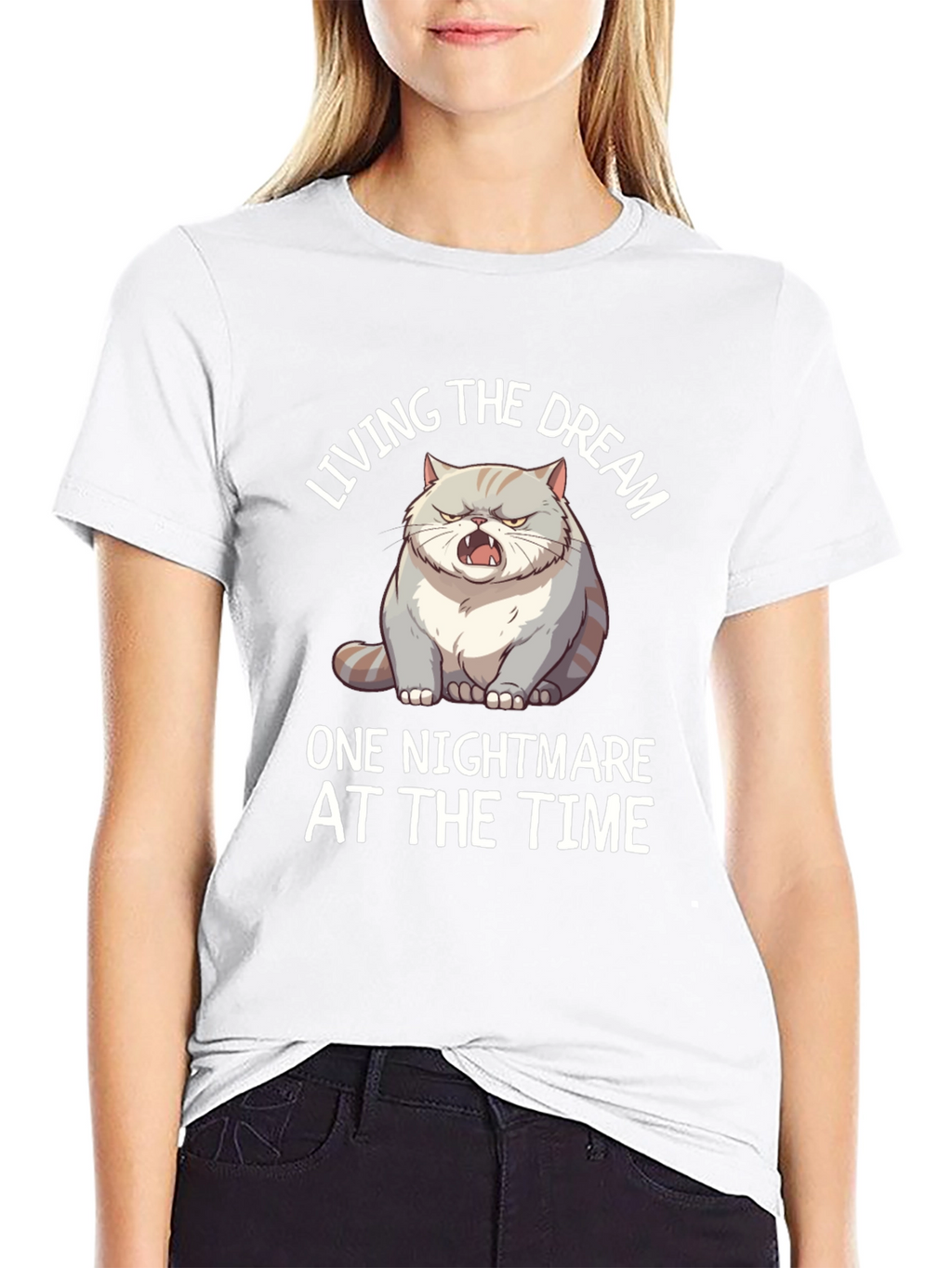Funny Cat Nightmare T-Shirt - Living The Dream Tee