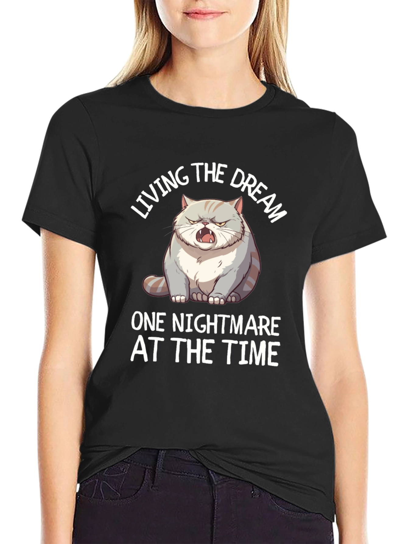 Funny Cat Nightmare T-Shirt - Living The Dream Tee